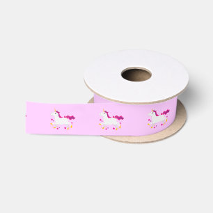 Cartoon Unicorn 1.5" Satin Ribbon