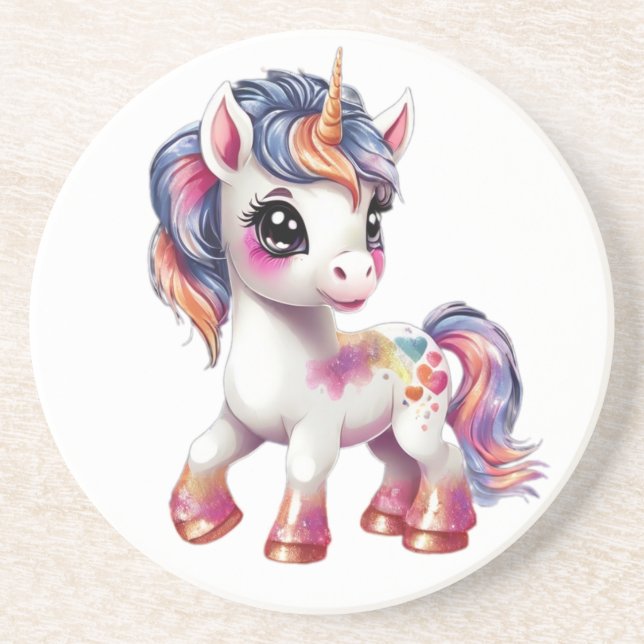 cartoon unicorn coaster (Front)