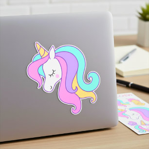 Cartoon Unicorn Custom-Cut Vinyl Sticker