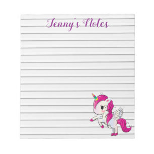 Cartoon unicorn, custom notepad