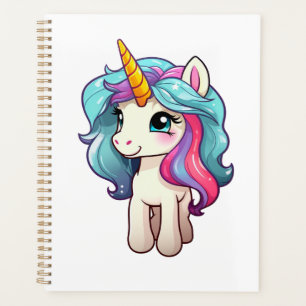Cartoon unicorn illustration planner