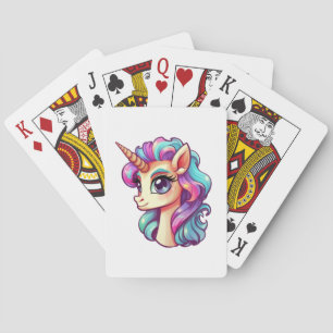 Cartoon unicorn illustration playing cards