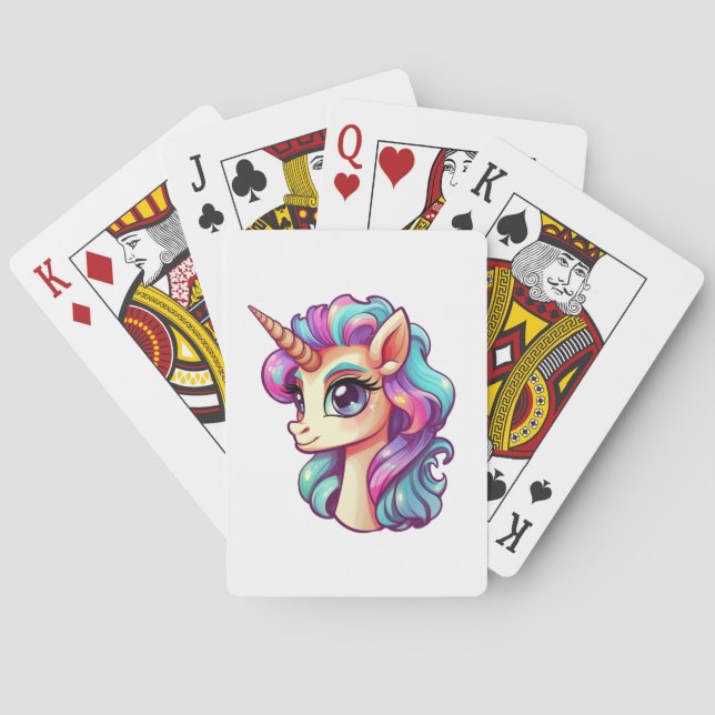 Cartoon unicorn illustration playing cards (Back)