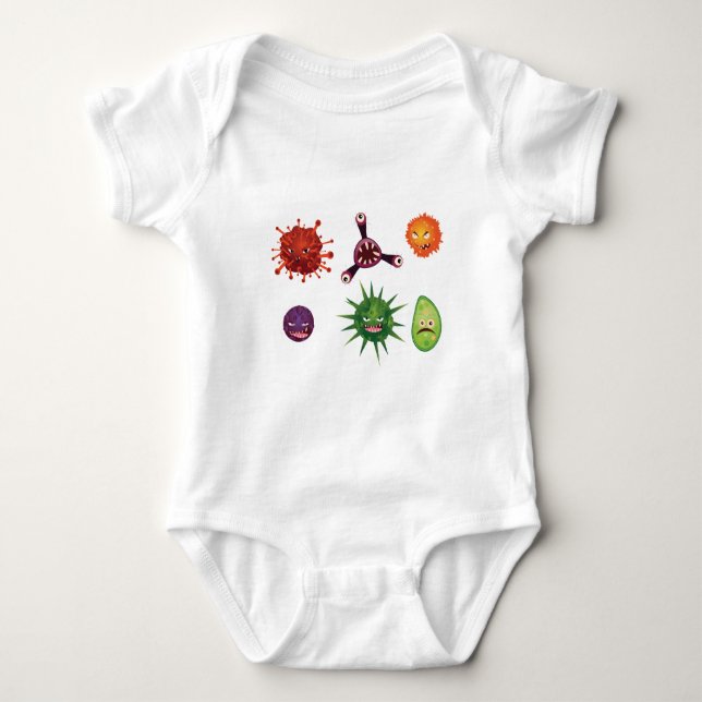 Cartoon Viruses Baby Bodysuit (Front)