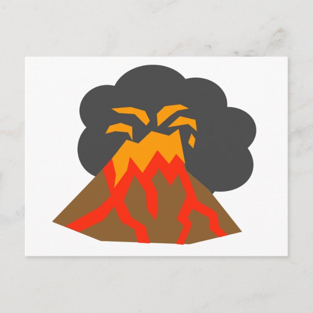Cartoon Volcano Erupting Lava and Smoking Postcard (Front)