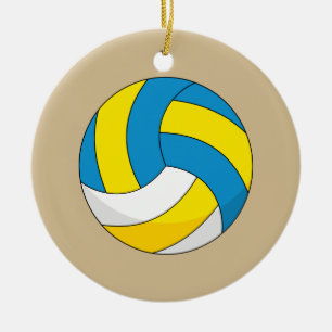 Cartoon Volleyball Ball Ceramic Ornament