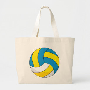 Cartoon Volleyball Ball Large Tote Bag