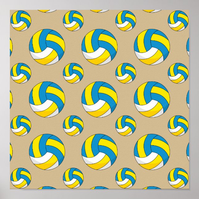 Cartoon Volleyball Ball Poster (Front)