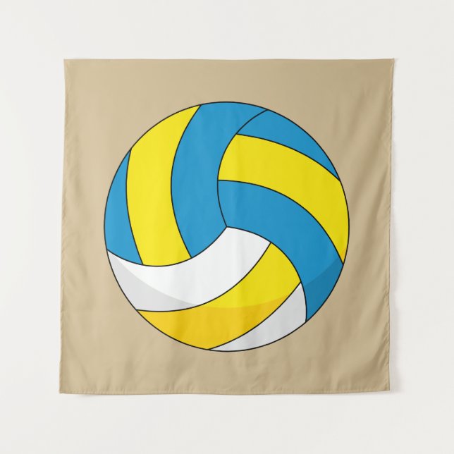 Cartoon Volleyball Ball Tapestry (Front)