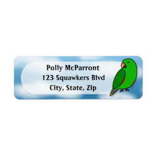Cartoon Vosmaeri Eclectus Male Return Address Label