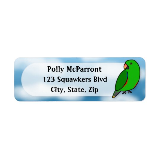 Cartoon Vosmaeri Eclectus Male Return Address Label