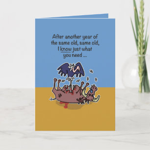 Cartoon vulture birthday card for kids