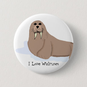 Cartoon Walrus 6 Cm Round Badge