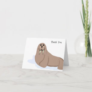 Cartoon Walrus Thank You Card