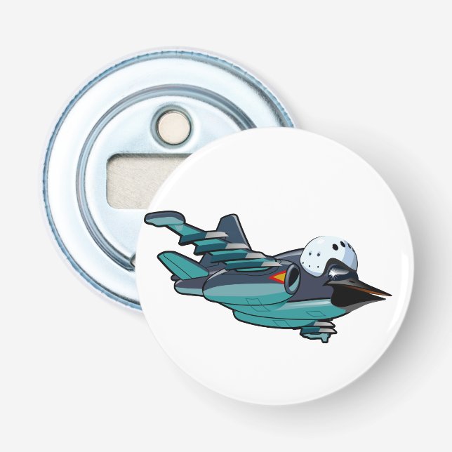 Cartoon warbird plane bottle opener (Front)