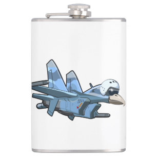Cartoon warbird plane hip flask
