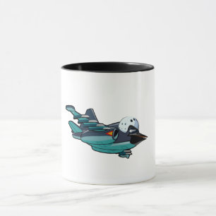 Cartoon warbird plane mug
