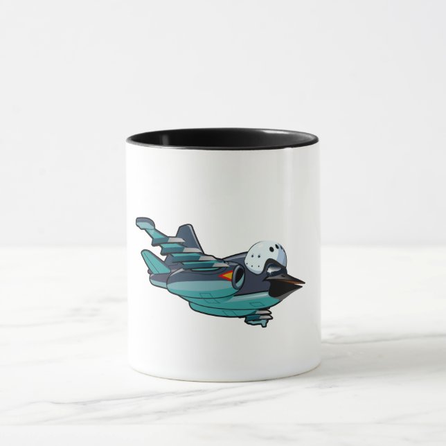 Cartoon warbird plane mug (Center)