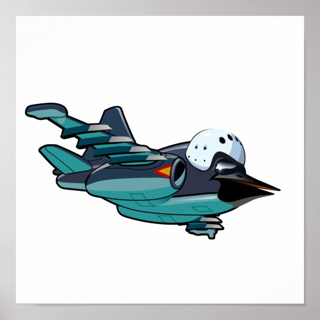 Cartoon warbird plane poster (Front)