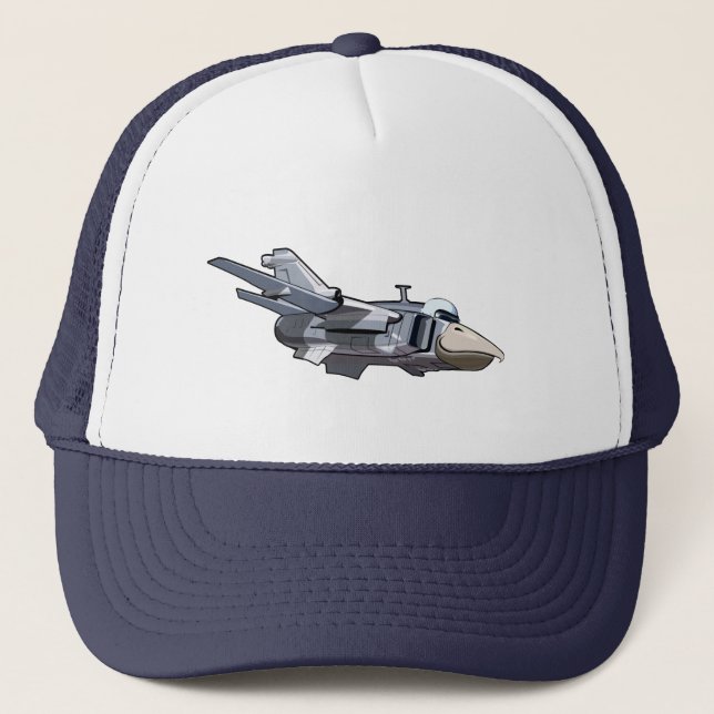 Cartoon warbird plane trucker hat (Front)