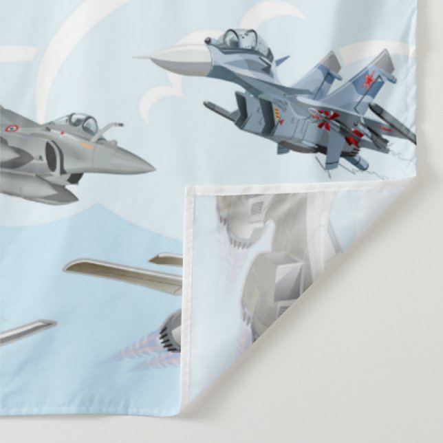 Cartoon warplanes pattern fabric tapestry (Detail)