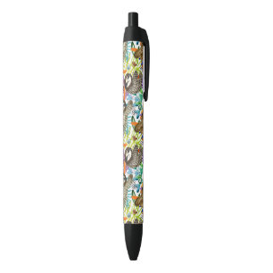 Cartoon Watercolor Sloth Pattern Black Ink Pen