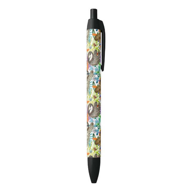 Cartoon Watercolor Sloth Pattern Black Ink Pen (Bottom (Vertical))