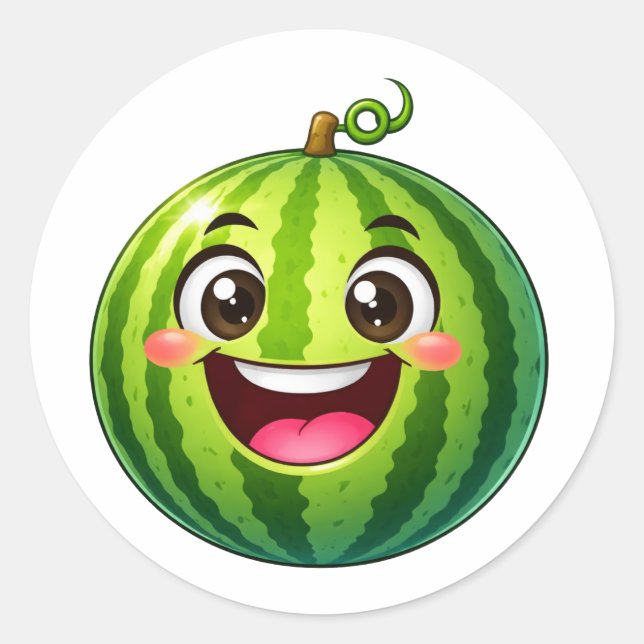 Cartoon watermelon smiling wide Sticker (Front)