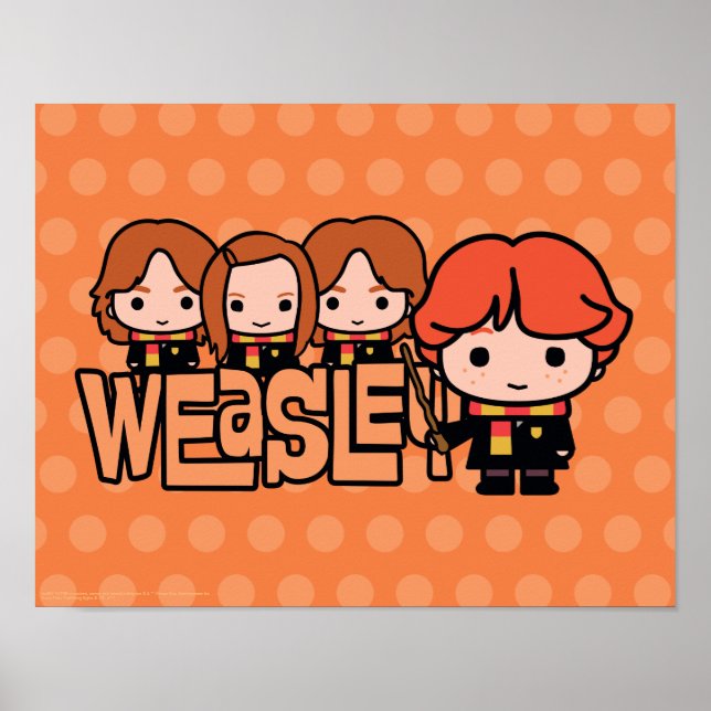 Cartoon Weasley Siblilings Graphic Poster (Front)
