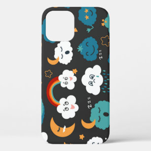 Cartoon Weather Forecast Seamless Pattern iPhone 12 Case