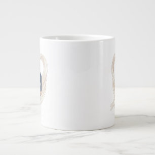 Cartoon wedding couple bride and groom large coffee mug