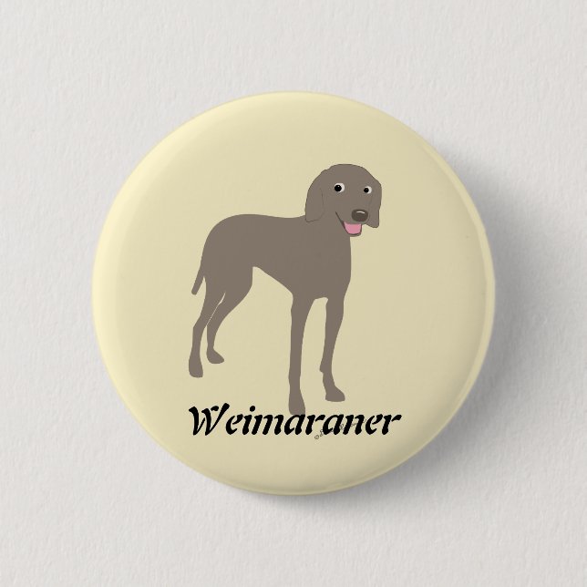 Cartoon Weimaraner 6 Cm Round Badge (Front)