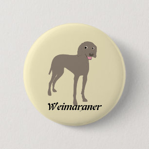 Cartoon Weimaraner 6 Cm Round Badge