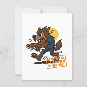 Cartoon Werewolf – Approved by Halloween Postcard