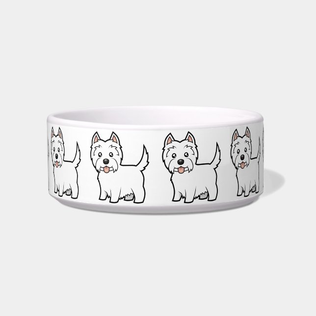 Cartoon West Highland White Terrier Bowl (Front)