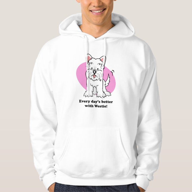 Cartoon Westie hoodie (Front)