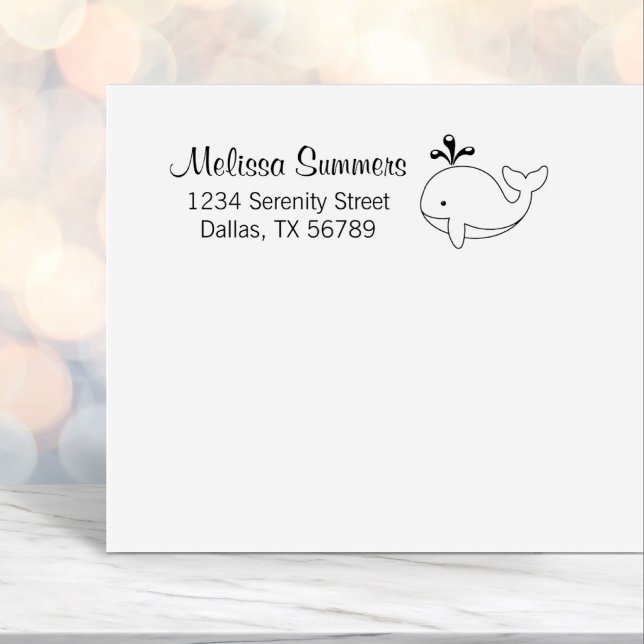 Cartoon Whale Address Self-inking Stamp (Creator Uploaded)