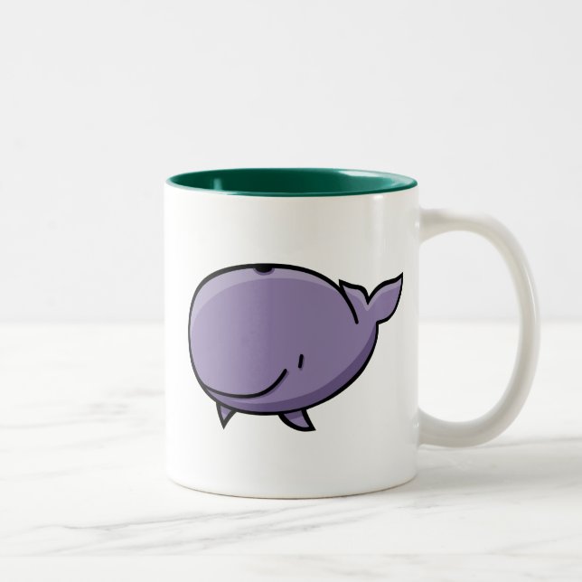 Cartoon Whale Two-Tone Coffee Mug (Right)