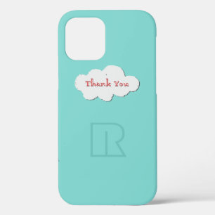 Cartoon White Cloud and Blue on Abstract Art iPhone 12 Case
