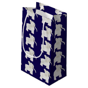 Cartoon White Elephant Gift Exchange Small Gift Bag