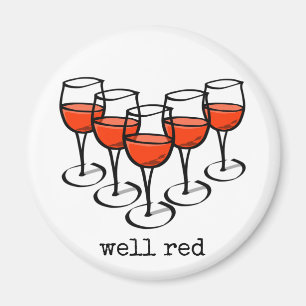 Cartoon Wine Glasses Well Red Winery Humour Magnet