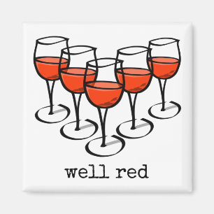 Cartoon Wine Glasses Well Red Winery Humour Magnet