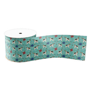 Cartoon Wire Fox Terrier Grosgrain Ribbon