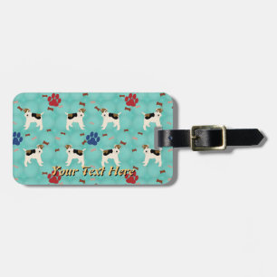 Cartoon Wire Fox Terrier Luggage Tag