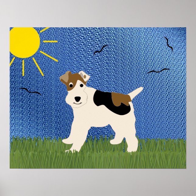 Cartoon Wire Fox Terrier Poster (Front)