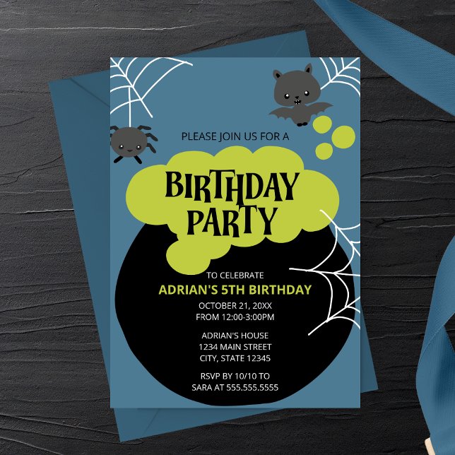 Cartoon Witch's Cauldron Halloween Birthday Party Invitation (Creator Uploaded)