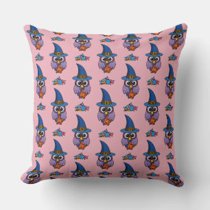 Cartoon Wizard Owl Pattern Cushion