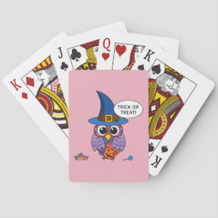 Cartoon Wizard Owl - Trick or Treat Playing Cards