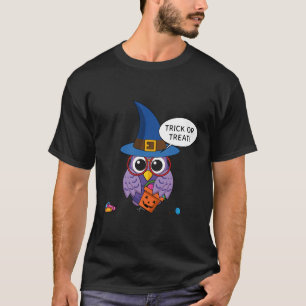 Cartoon Wizard Owl - Trick or Treat T-Shirt