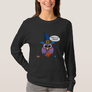 Cartoon Wizard Owl - Trick or Treat T-Shirt